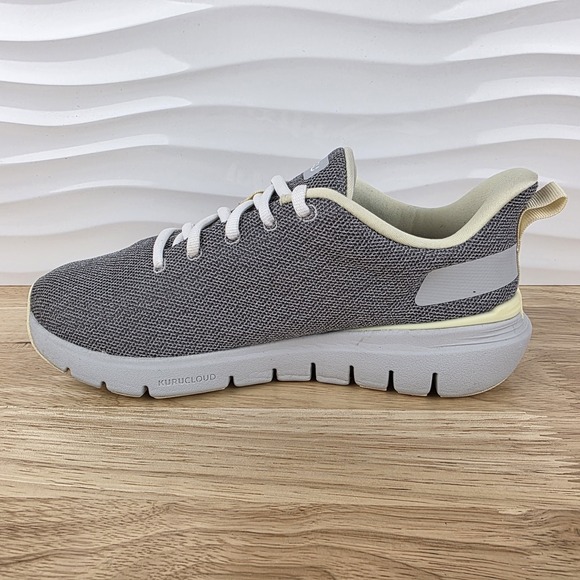 Kuru Flex Via Sneakers Womens 8.5 Dove Gray Pale Lime Athletic Walking Shoes‎